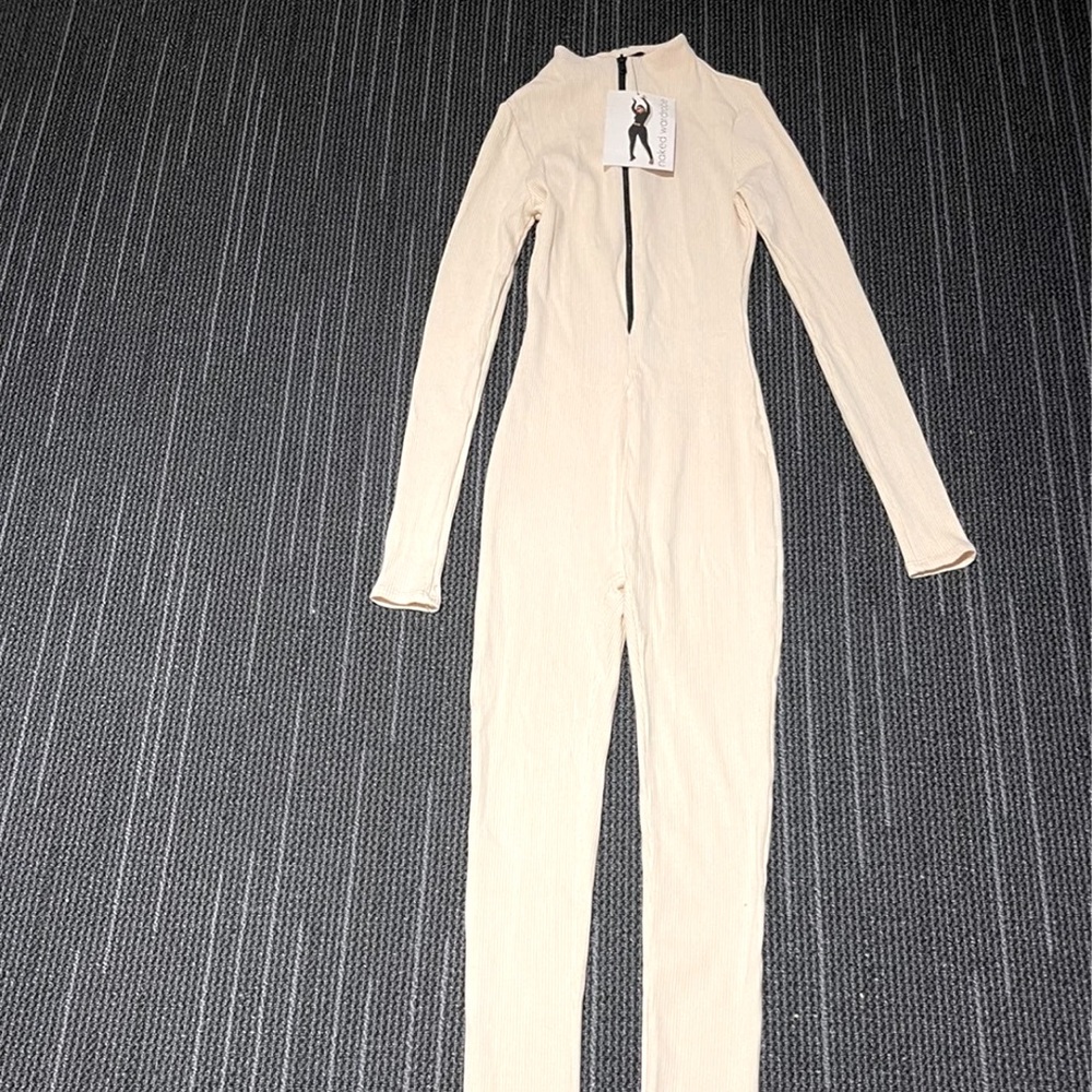 New NAKED WARDROBE cream bodysuit size small